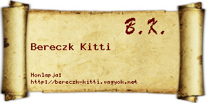 Bereczk Kitti névjegykártya